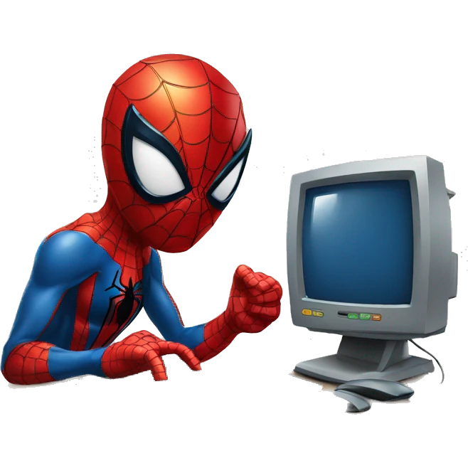 Spiderman repair a computer emoji