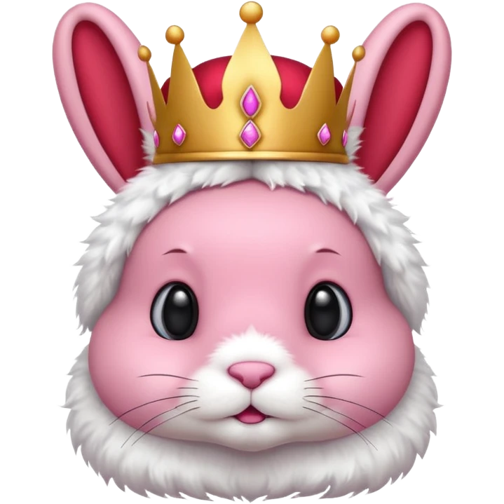 pink bunny with red crown emoji