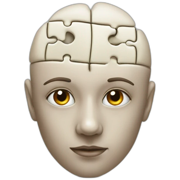 human head divided to the 4 big puzzles emoji