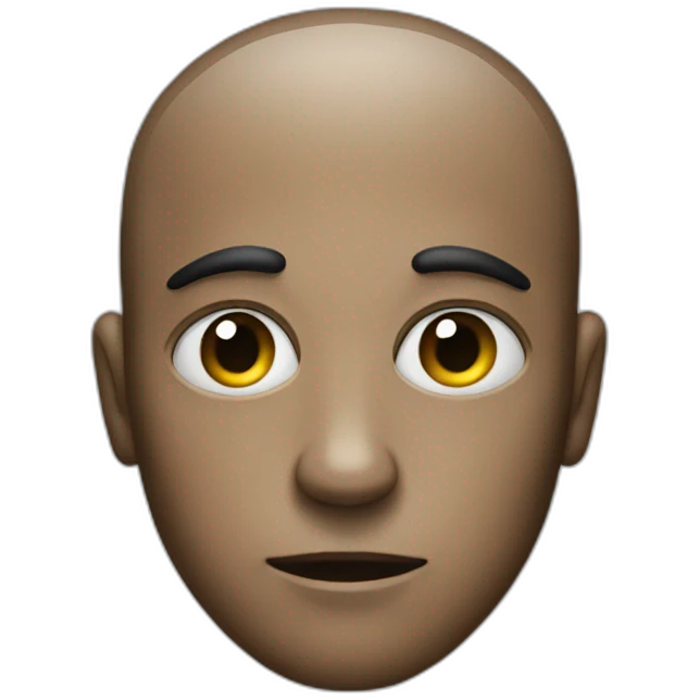 Man with big forehead and alien head emoji