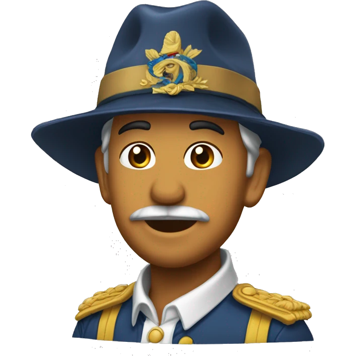 Camarão com chapéu de capitão  emoji