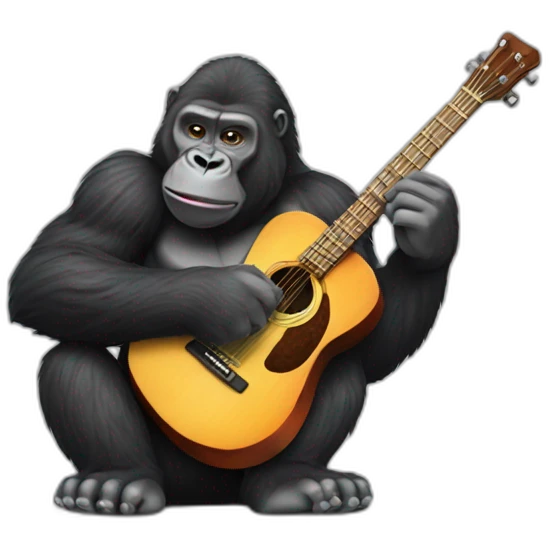 Gorilla with a guitar emoji