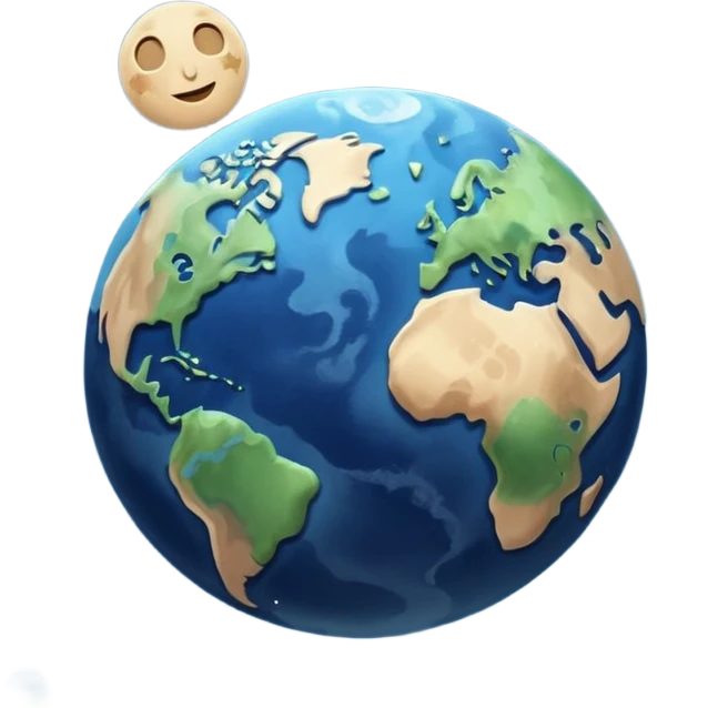 earth and the moon add stars make it less reallistic emoji