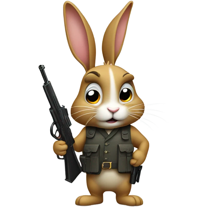 rabbit with gun emoji