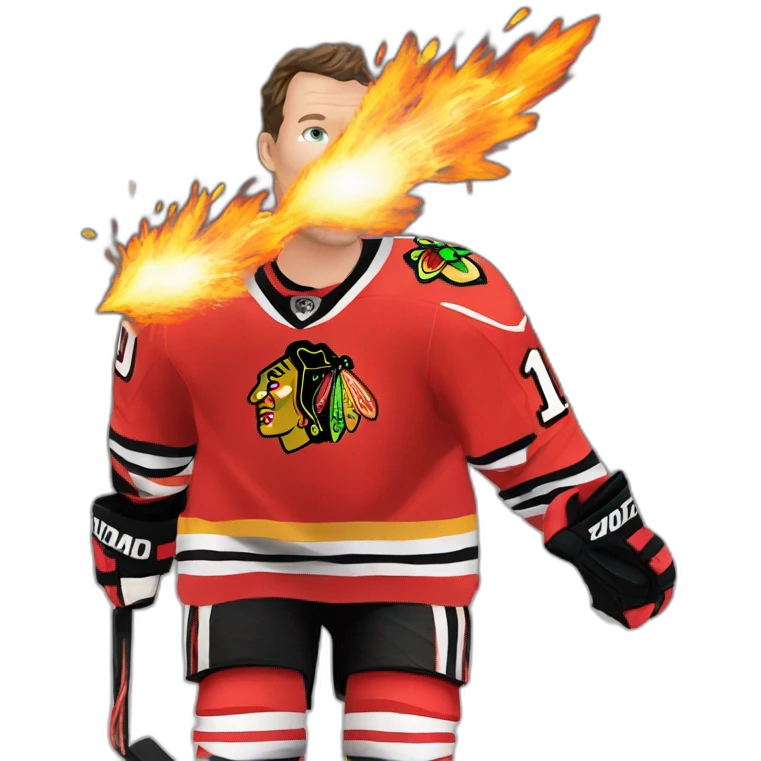 Jonathan Toews as a fire cracker emoji