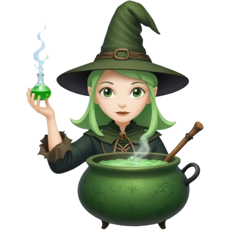 green witch cooking potion emoji