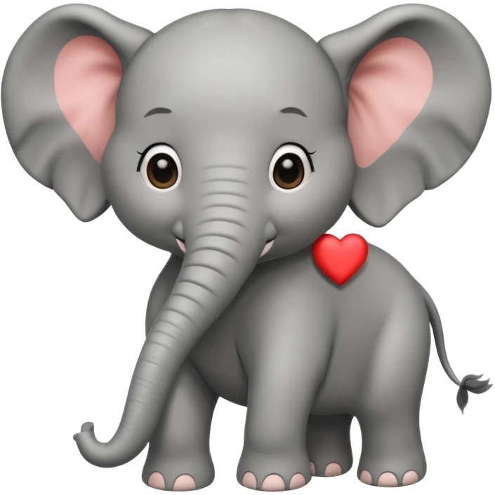 Elephant calf with small heart symbol on head. emoji