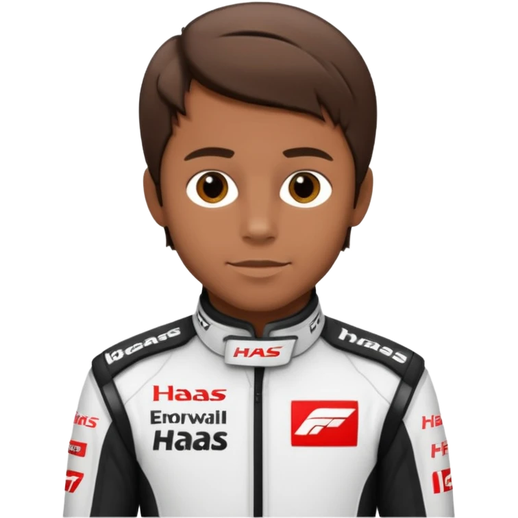 The Formula 1 Driver Oliver Bearman (brown volume hair)in Haas F1 Suit emoji