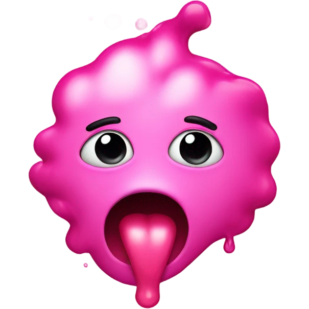 Hot pink bomit face emoji