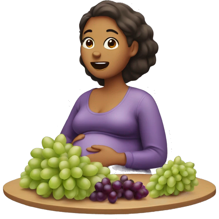 Pregnant lady eating grapes emoji