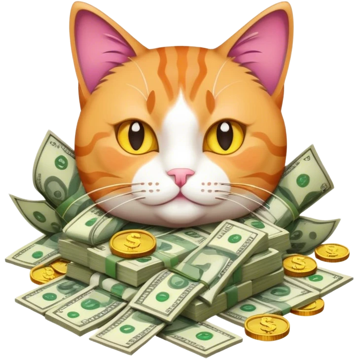 cat with a lot of money  emoji