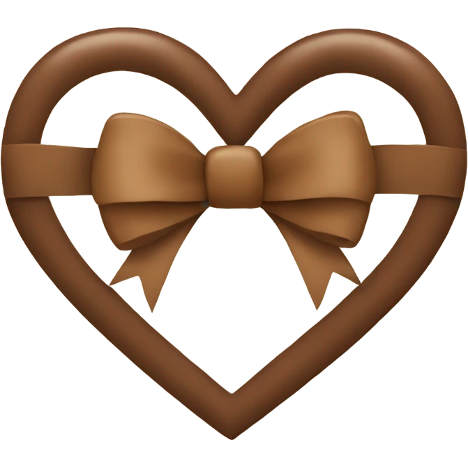 Brown heart with a bow  emoji