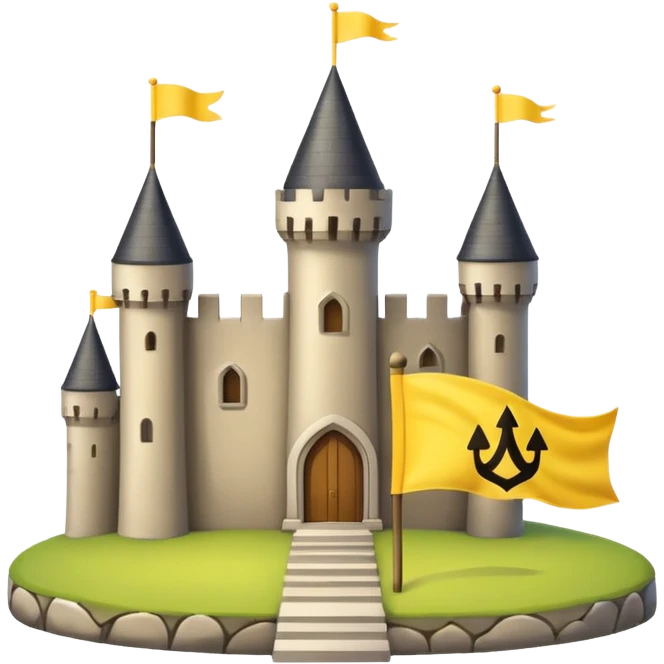 magic school with yellow flag, simple emoji