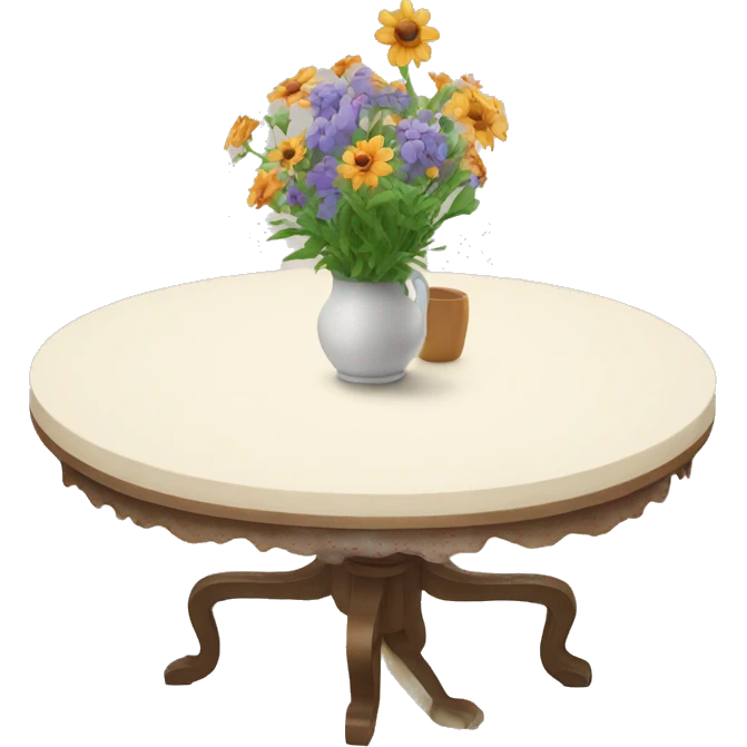 Table with flower emoji