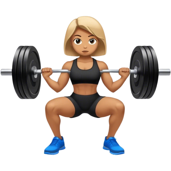 black clothes blue shoes barbell squats emoji