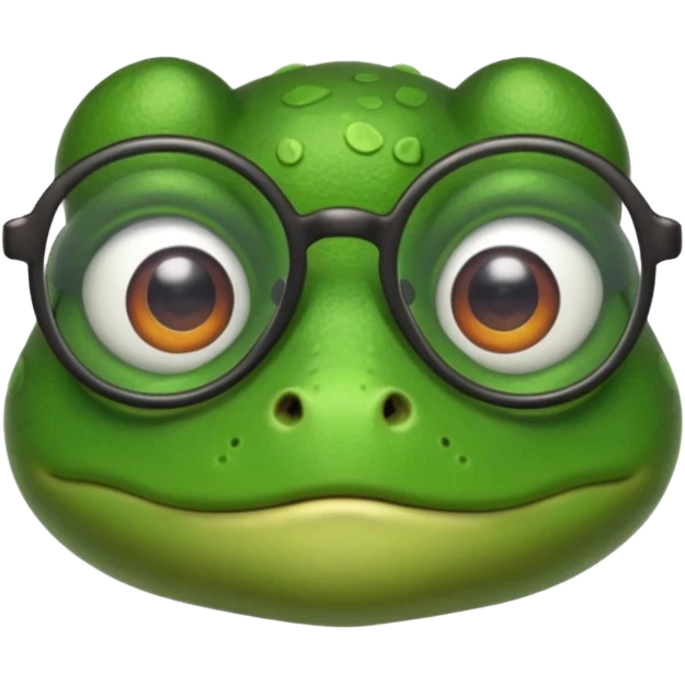 kid frog with eye glass emoji
