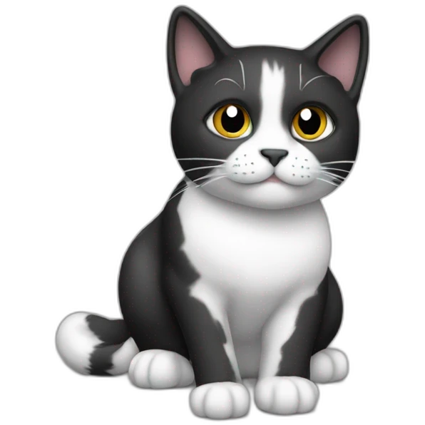 Cat blanco con negro emoji