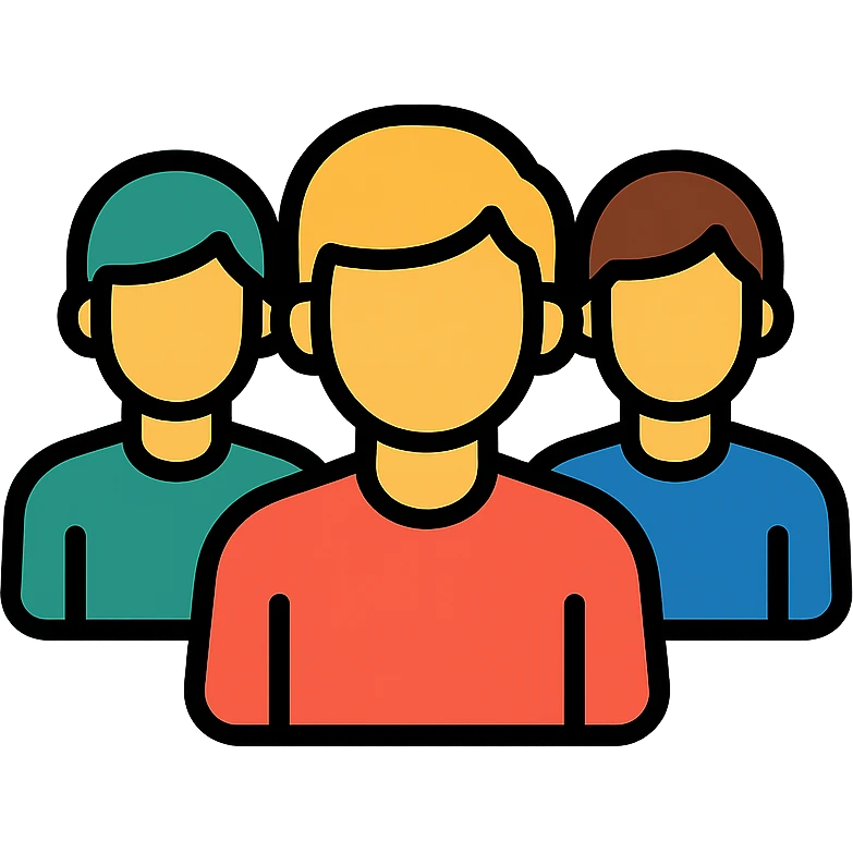group of people, color outline icon style emoji