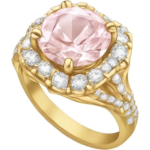 Gold engagement ring with light pink diamond  emoji
