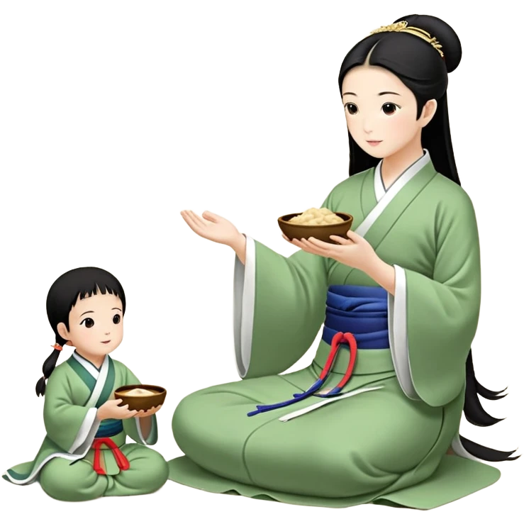 斜背着吐司包的小女孩拿着一些购物袋 emoji
