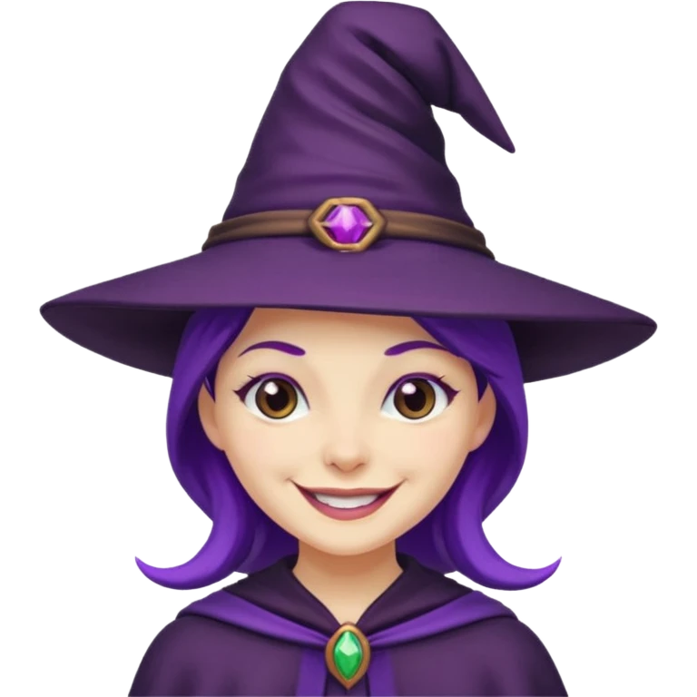 witch in purple hat cute emoji