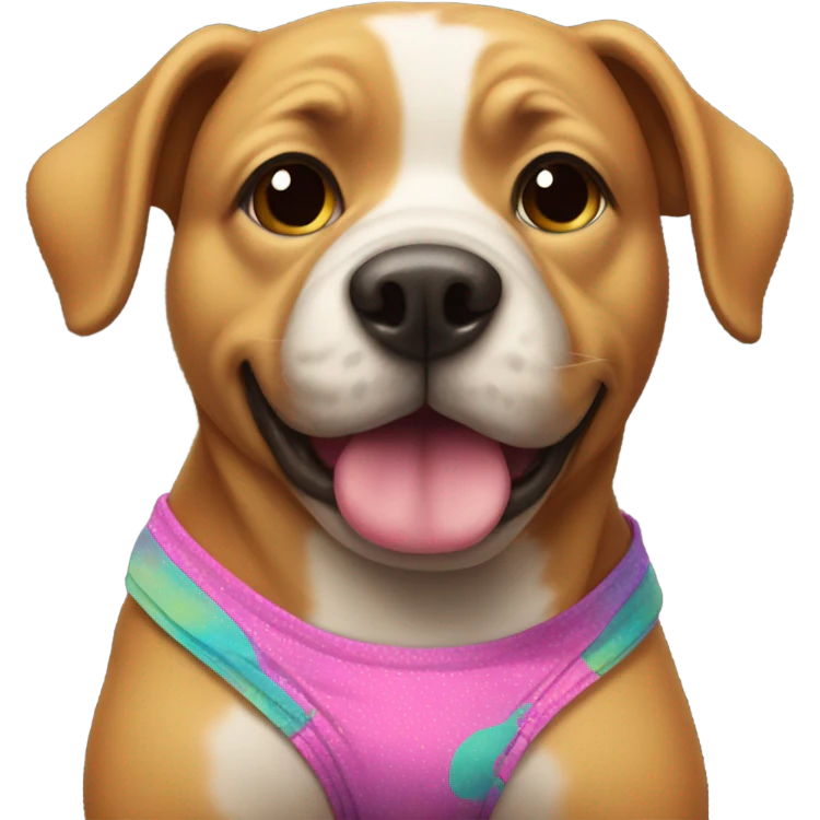 Dog wearing bikini emoji