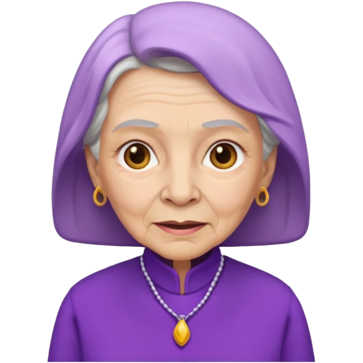elderly women with purple clothes emoji