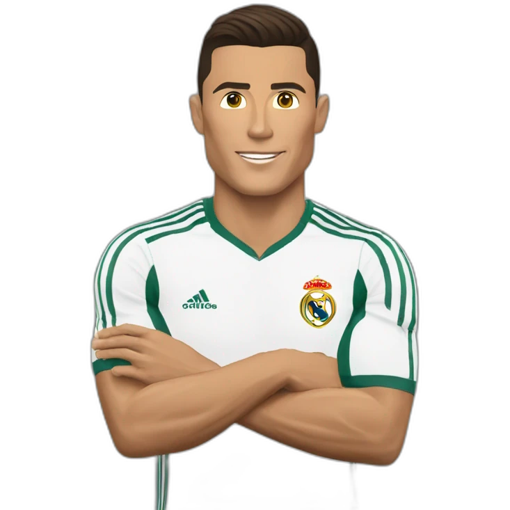 Cristiano Ronaldo qui fait l aigle à deux tête avec ses mains emoji