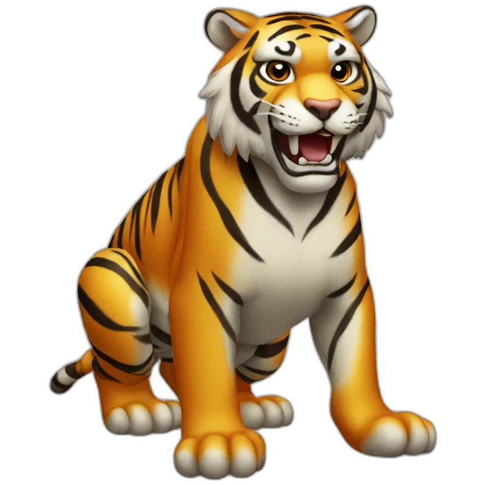 Tiger beeing tuff emoji