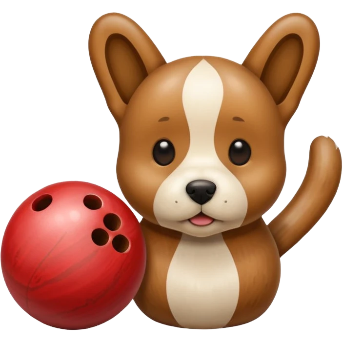 bowling skittle with puppy head on top emoji