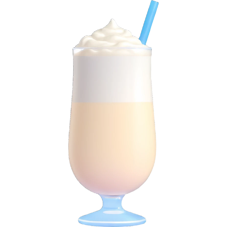 A cold Turkish yogurt drink served in a glass, white and frothy, sometimes with bubbles on top emoji