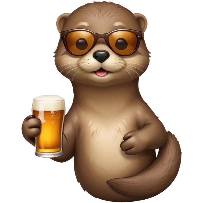 otter with sunglasses drinking beer emoji
