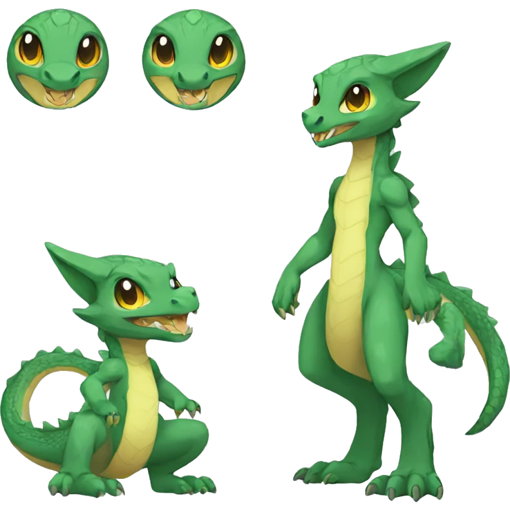 Anthro Sona Fakemon Reptilian Draco Full Body emoji