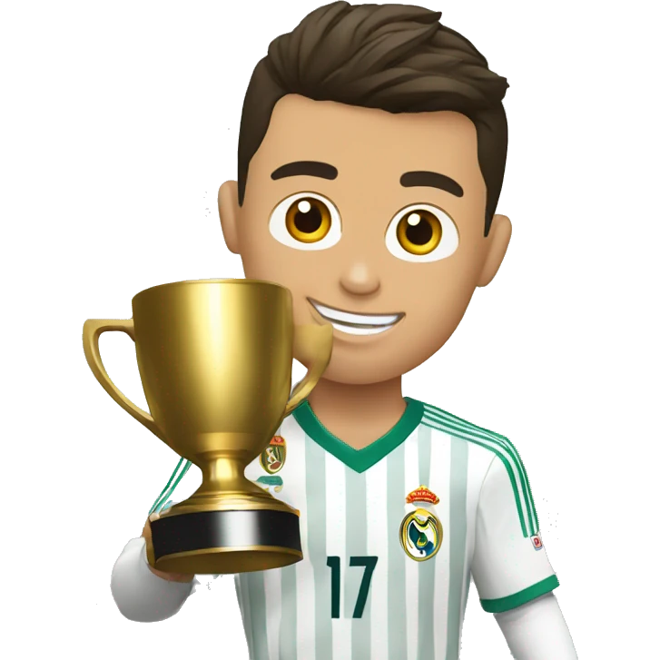 Cristiano Ronaldo taking the cup emoji