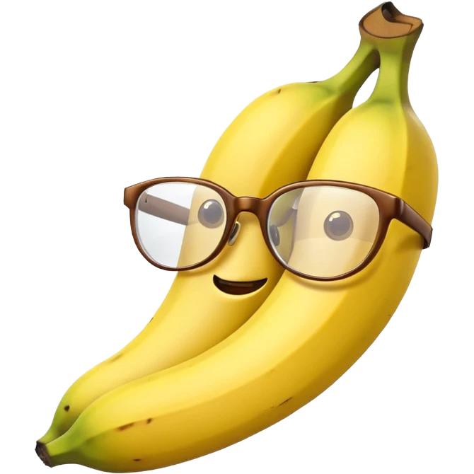 single banana with glasses emoji