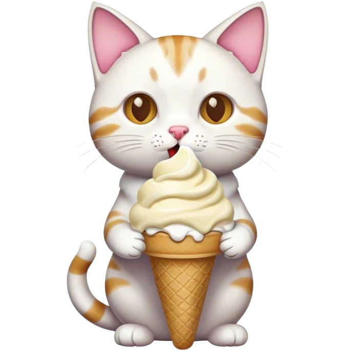cat eating ice cream emoji