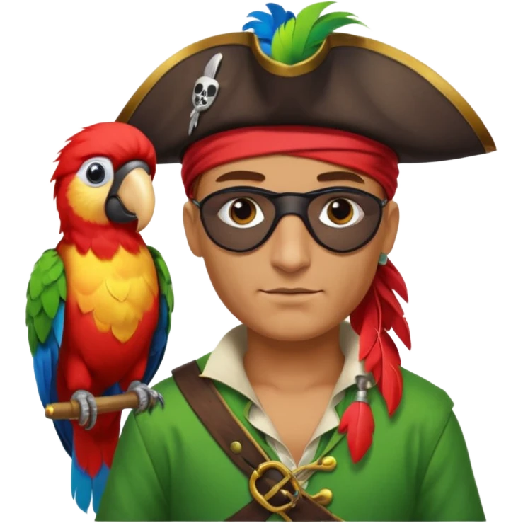 pirate and parrot emoji