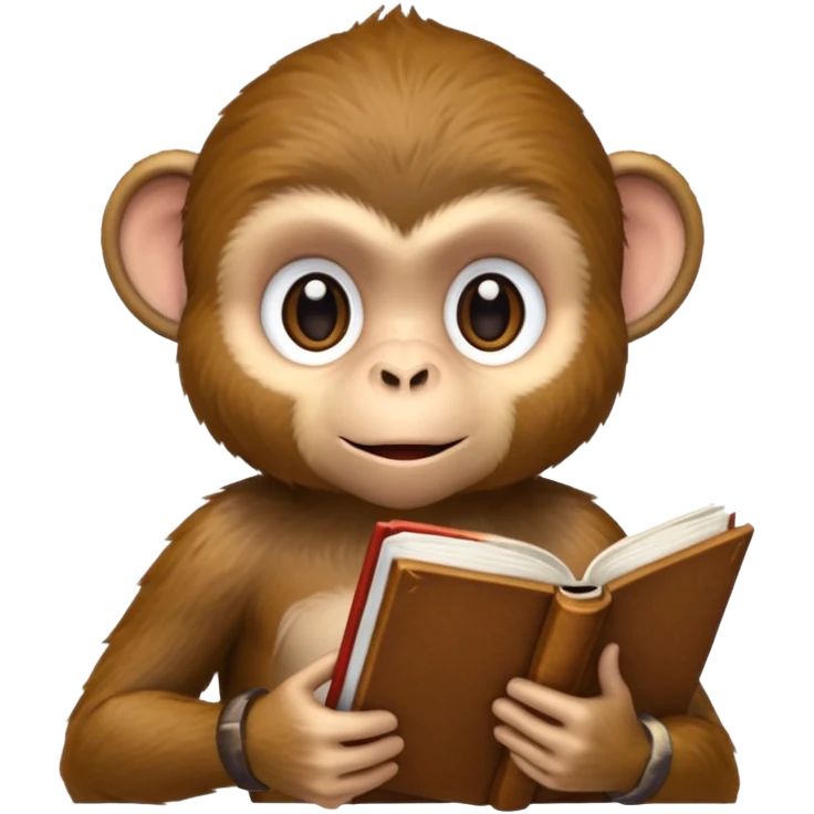 Monkey with book emoji
