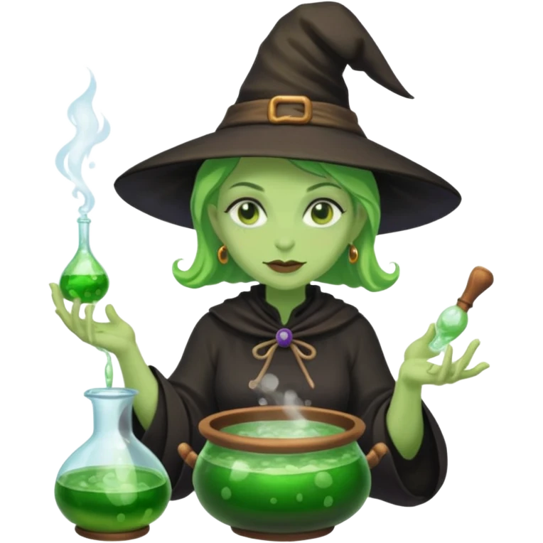 green witch cooking potion emoji