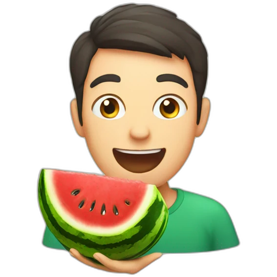 watermelon eating people emoji