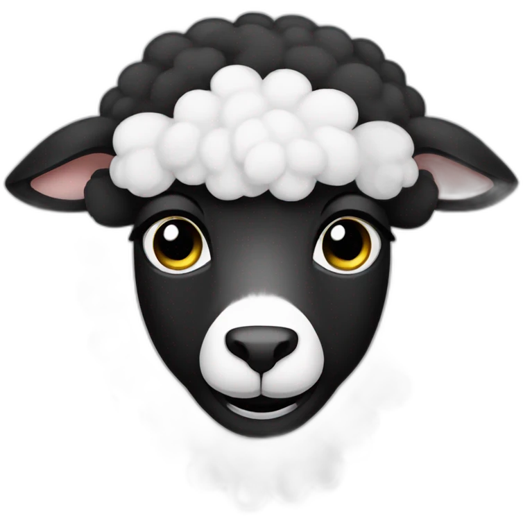 black haired sheep iphone style emoji