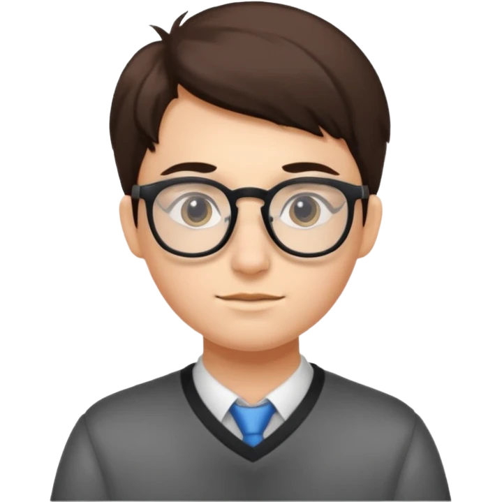 college student with curious face emoji