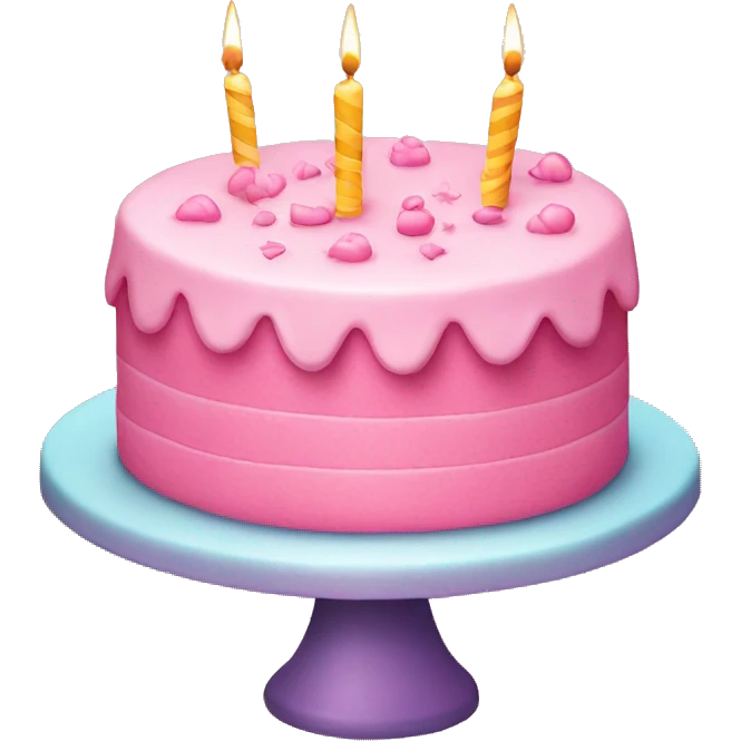 Cute pink birthday cake emoji