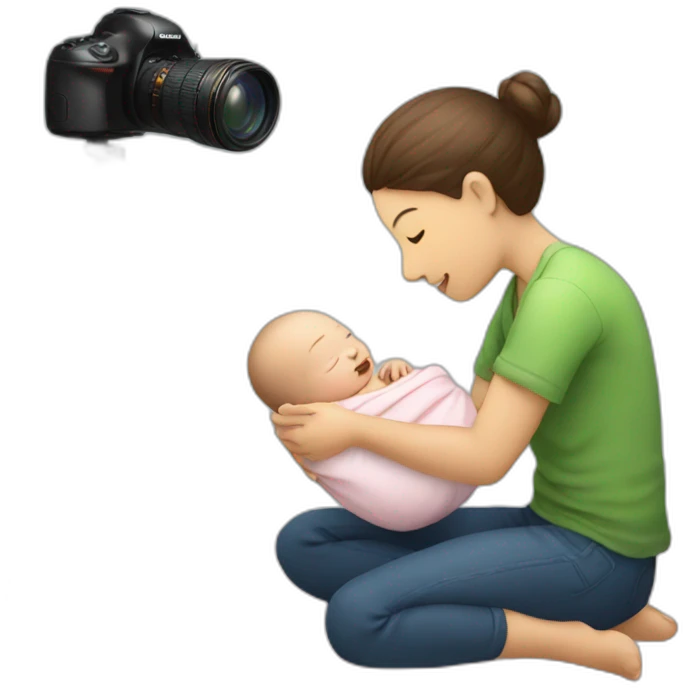 photographer photographing a newborn emoji