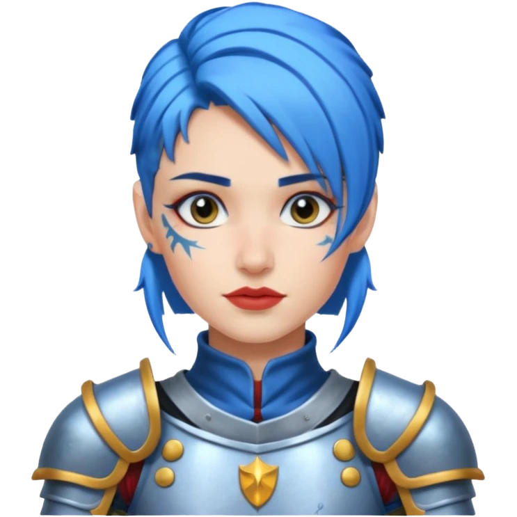 female tattooed knights blue haired emoji