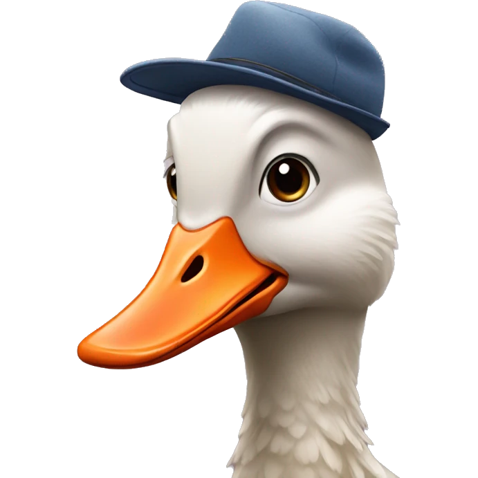 Goose wearing a hat emoji