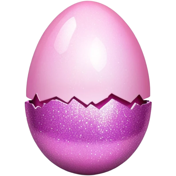 Pink glittery egg cracked open emoji