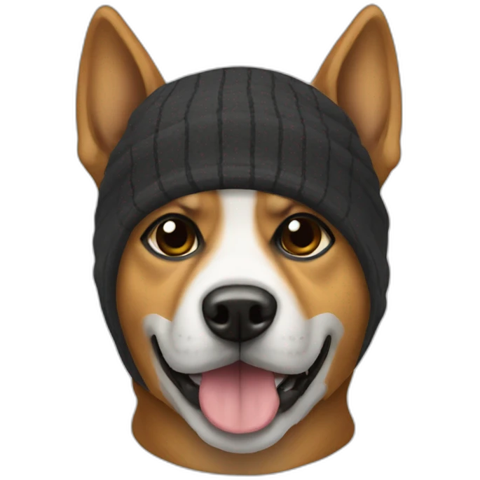 Dog with balaclava emoji