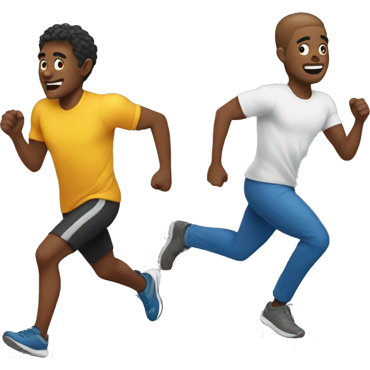 one man run after the other emoji