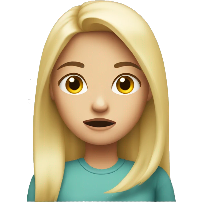 Blonde girl very annoyed emoji
